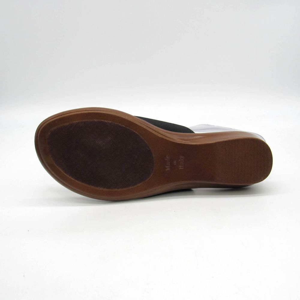 Italian Shoemakers Mikayla Wedge Thong Sandals Black Sz 6.5 - Picture 7 of 9